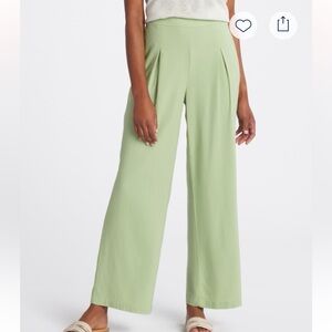 NWT—Vero Moda High Rise Wide Leg Green Linen Pants